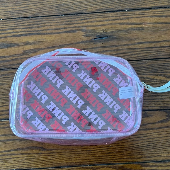 Victoria’s Secret Pink Logo Case Pouch Pink With Zipper 6.25” x 9.50” - Picture 4 of 5